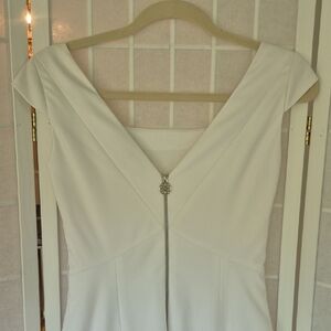 ANTONIO MELANI White Cap Sleeve Midi Dress